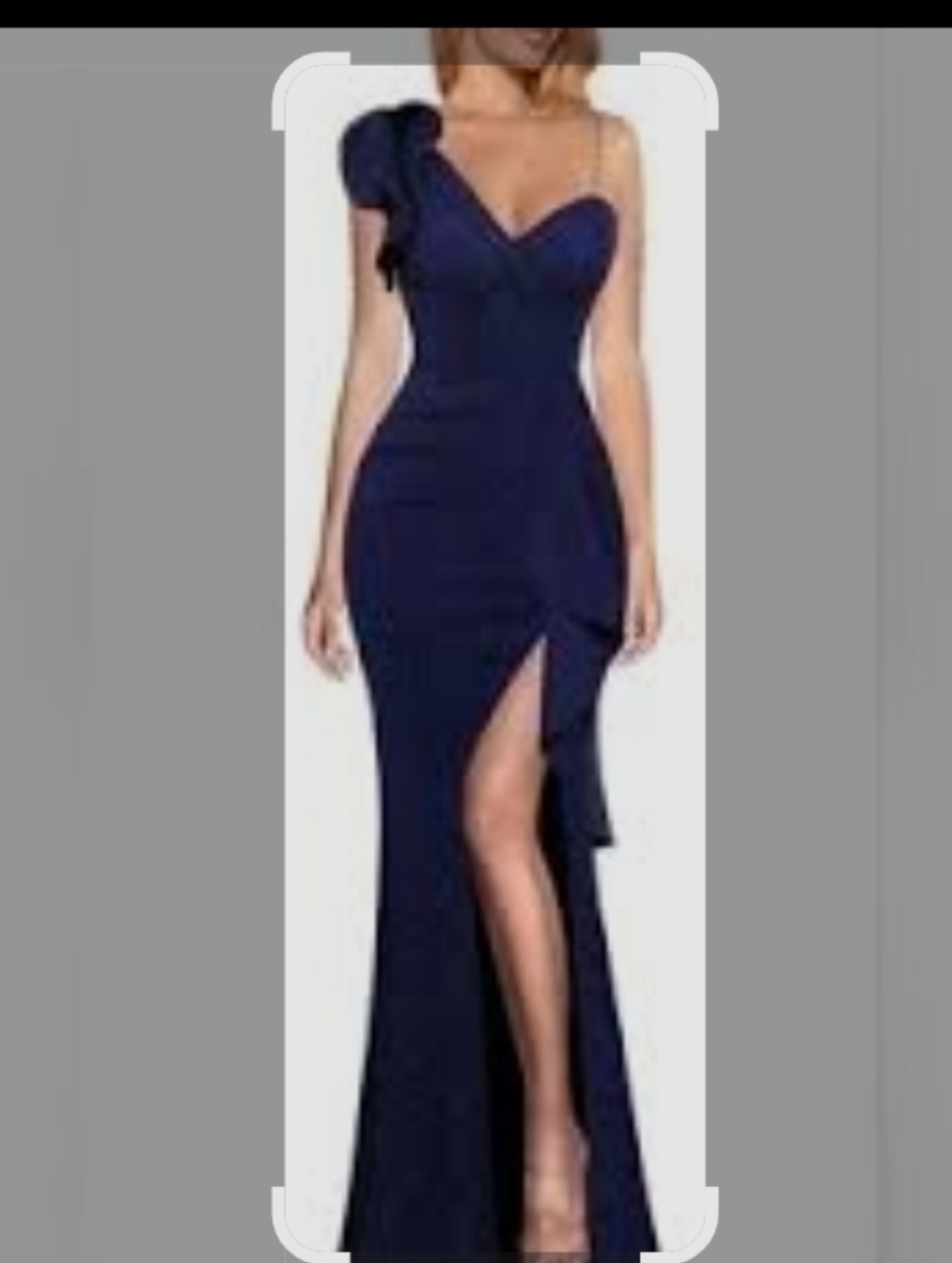 XL VFSHOW GOWN SINGLE SHOULDER NAVY SHIMMER